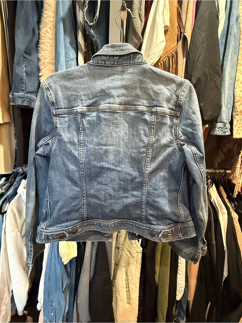 Caslon Dark Blue Denim Jacket - Classic Button-Front Style - Picture 2 of 4